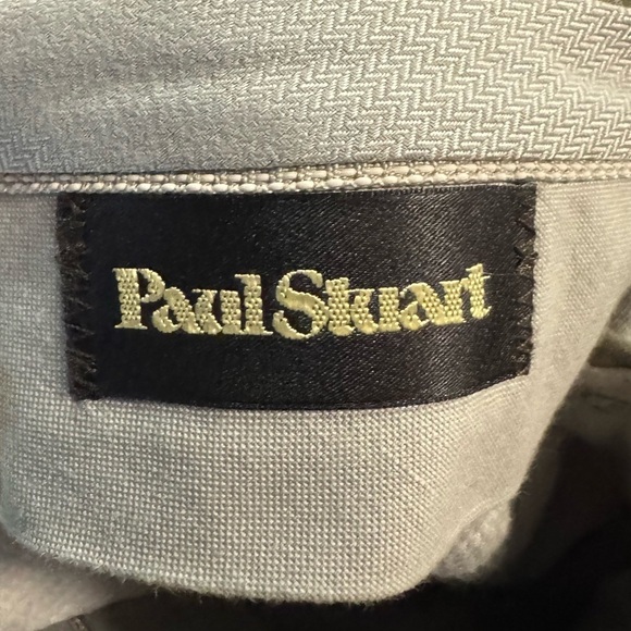 Paul Stuart Men’s Beige Twill Dress Pants Size 38 X 38 Flat Front Business - Picture 7 of 9